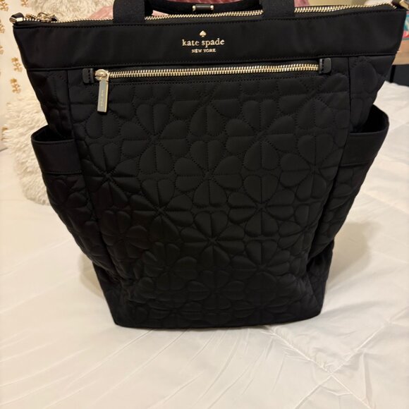 Kate Spade Flower Quilted Fabric Convertible Backpack - Picture 1 of 7
